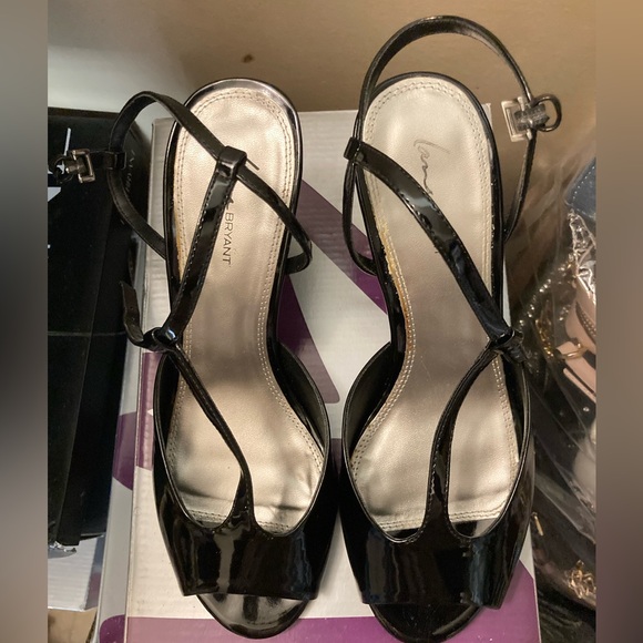 Peep toe t strap stiletto pumps wide width - Picture 2 of 6